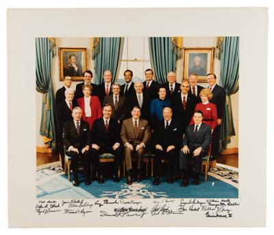 Lot #51 Ronald Reagan and Cabinet Oversized Signed