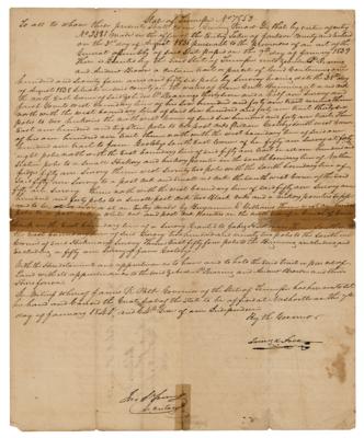 Lot #14 James K. Polk Document Signed as Governor