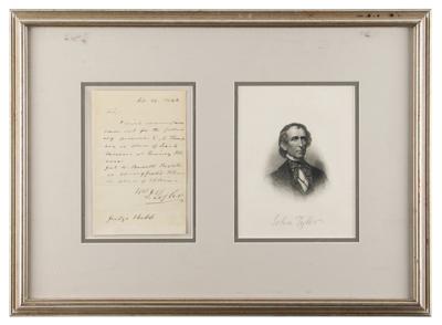 Lot #144 John Tyler Autograph Letter Signed as