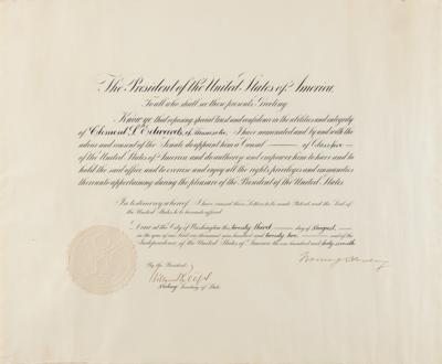 Lot #104 Warren G. Harding Document Signed as