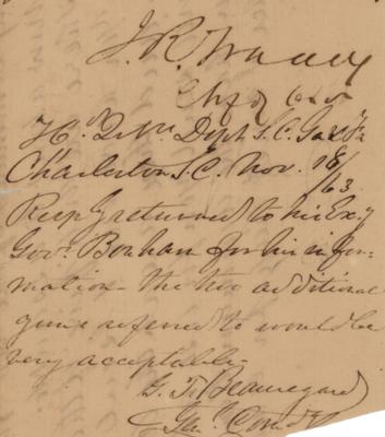 Lot #330 P. G. T. Beauregard Autograph Endorsements Signed on Ft. Sumter Guns (1863) - Image 4