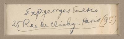 Lot #519 Georges Enesco Signature - Image 2
