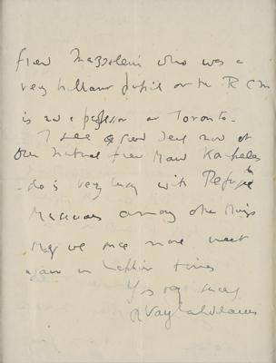 Lot #505 Ralph Vaughan Williams Autograph Letter Signed on Refugee Musicians in WWII - Image 2