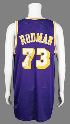 Lot #743 Dennis Rodman Signed Basketball Jersey
