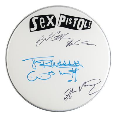 Lot #559 Sex Pistols Signed Drum Head