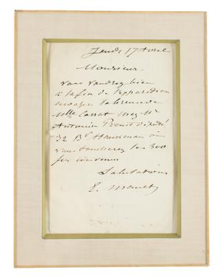 Lot #423 Edouard Manet Autograph Letter Signed on a Mary Cassatt Painting - Image 2
