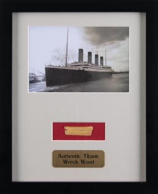 Lot #326 Titanic Oak Wheelhouse Door Relic Display