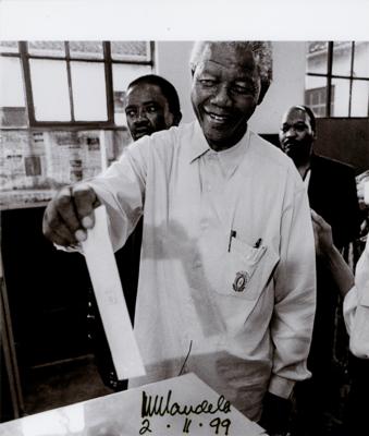 Lot #170 Nelson Mandela Signed Photograph - Image 1