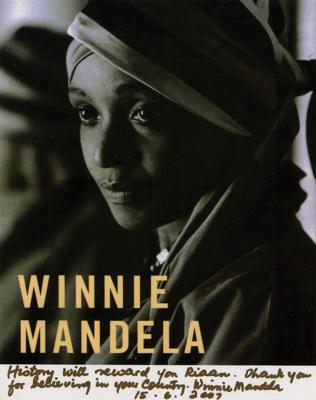 Lot #297 Winnie Mandela Signed Photograph
