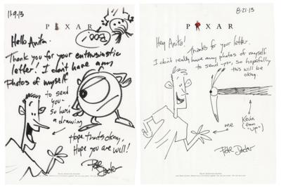 Lot #451 Pete Docter (2) Signed Sketches - Image 1