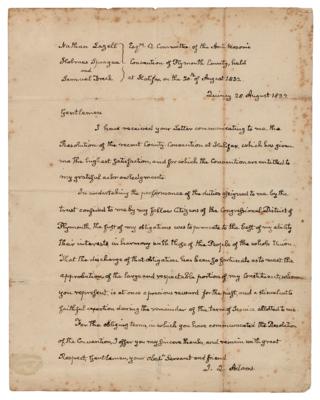Lot #8 John Quincy Adams Autograph Letter Signed
