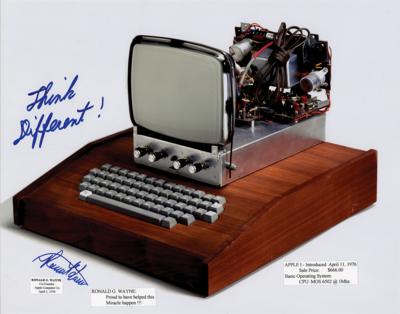 Lot #206 Apple: Wayne and Wozniak Signed Photograph - Image 1