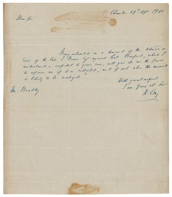Lot #257 Henry Clay Autograph Letter Signed - Image 1