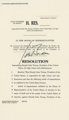 Lot #56 Joe Biden Signed Mock Impeachment Article