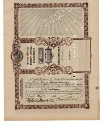 Lot #184 Thomas Edison Twice-Signed 'Storage Battery Garage' Document - Image 2