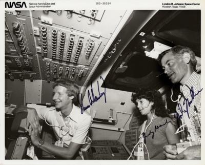 Lot #406 Judy Resnick, Steven Hawley, and Mike Mullane Signed Photograph - Image 1