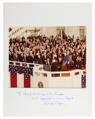 Lot #50 Ronald Reagan Signed Photograph to Warren Burger - Image 1