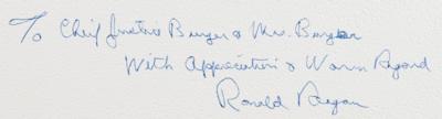 Lot #50 Ronald Reagan Signed Photograph to Warren Burger - Image 2