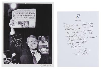 Lot #46 Jimmy Carter Autograph Note Signed and Signed Print - Image 1