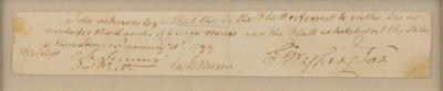 Lot #1 George Washington Document Signed on Land Survey - Image 2