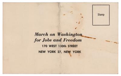 Lot #290 Martin Luther King, Jr.: March on Washington Pledge Postcard - Image 1