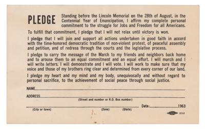 Lot #290 Martin Luther King, Jr.: March on Washington Pledge Postcard - Image 2
