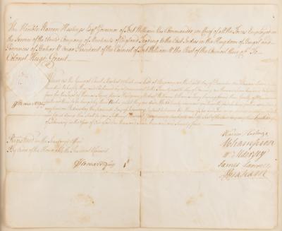 Lot #157 Warren Hastings Document Signed for Execution of Murderers - Image 1