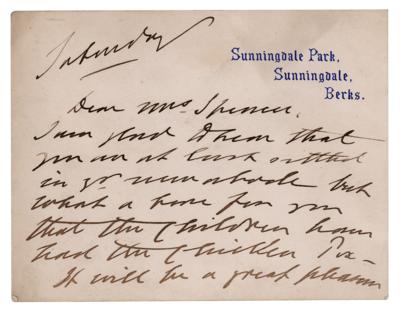 Lot #279 King Edward VII Autograph Letter Signed - Image 1