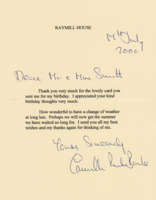 Lot #254 Camilla, Queen Consort Typed Letter Signed - Image 1