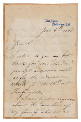 Lot #306 Prince Philipe, Count of Paris Autograph Letter Signed - Image 1