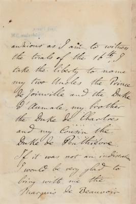 Lot #306 Prince Philipe, Count of Paris Autograph Letter Signed - Image 2