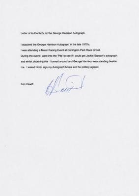 Lot #507 Beatles: George Harrison Signature - Image 2