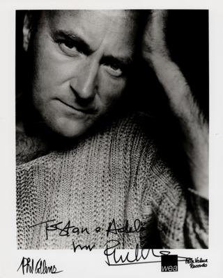 Lot #543 Phil Collins Signed Photograph