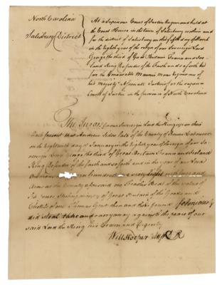 Lot #146 William Hooper Document Signed - Image 1