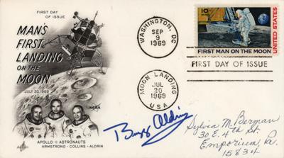 Lot #382 Buzz Aldrin Signed First Day Cover - Image 1