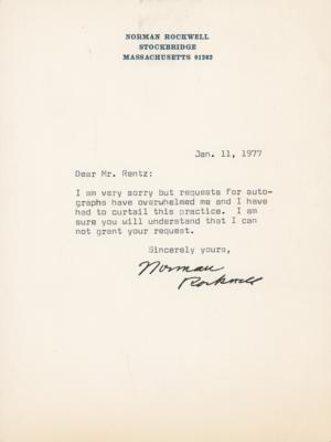 Lot #441 Norman Rockwell Typed Letter Signed