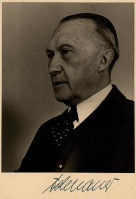 Lot #239 Konrad Adenauer Signed Photograph