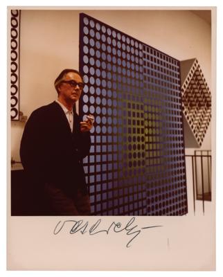 Lot #443 Victor Vasarely Signed Photograph