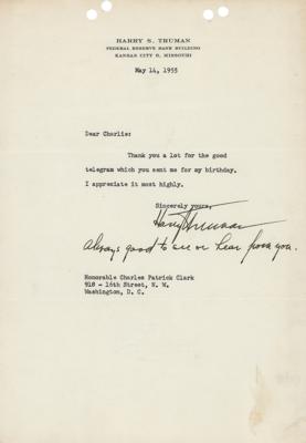 Lot #139 Harry S. Truman Typed Letter Signed - Image 1