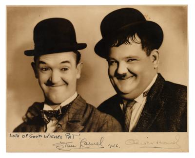 Lot #585 Laurel and Hardy Signed Photograph