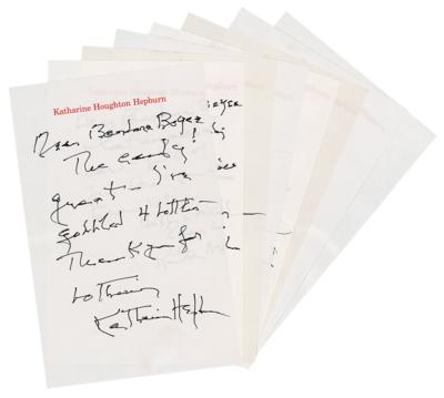 Lot #649 Katharine Hepburn (8) Signed Letters - Image 1