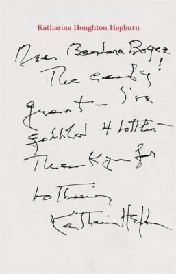 Lot #649 Katharine Hepburn (8) Signed Letters - Image 2