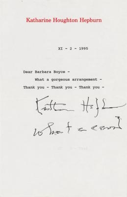Lot #649 Katharine Hepburn (8) Signed Letters - Image 4