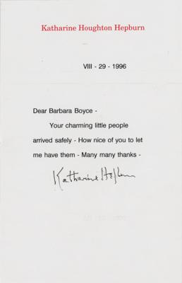 Lot #649 Katharine Hepburn (8) Signed Letters - Image 5