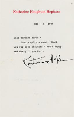 Lot #649 Katharine Hepburn (8) Signed Letters - Image 7