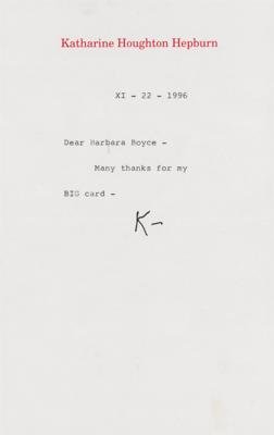 Lot #649 Katharine Hepburn (8) Signed Letters - Image 9