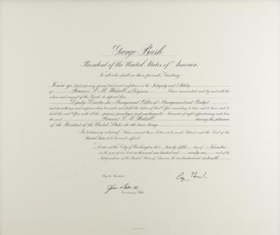 Lot #52 George Bush Rare Document Signed as President