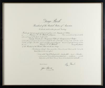 Lot #52 George Bush Rare Document Signed as President - Image 3