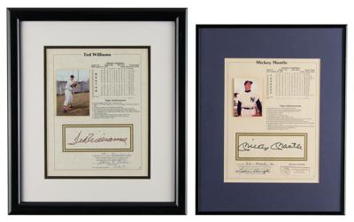 Lot #740 Mickey Mantle and Ted Williams (2) Signed Stat Sheets - Image 1