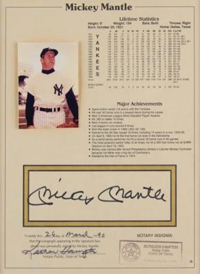 Lot #740 Mickey Mantle and Ted Williams (2) Signed Stat Sheets - Image 3